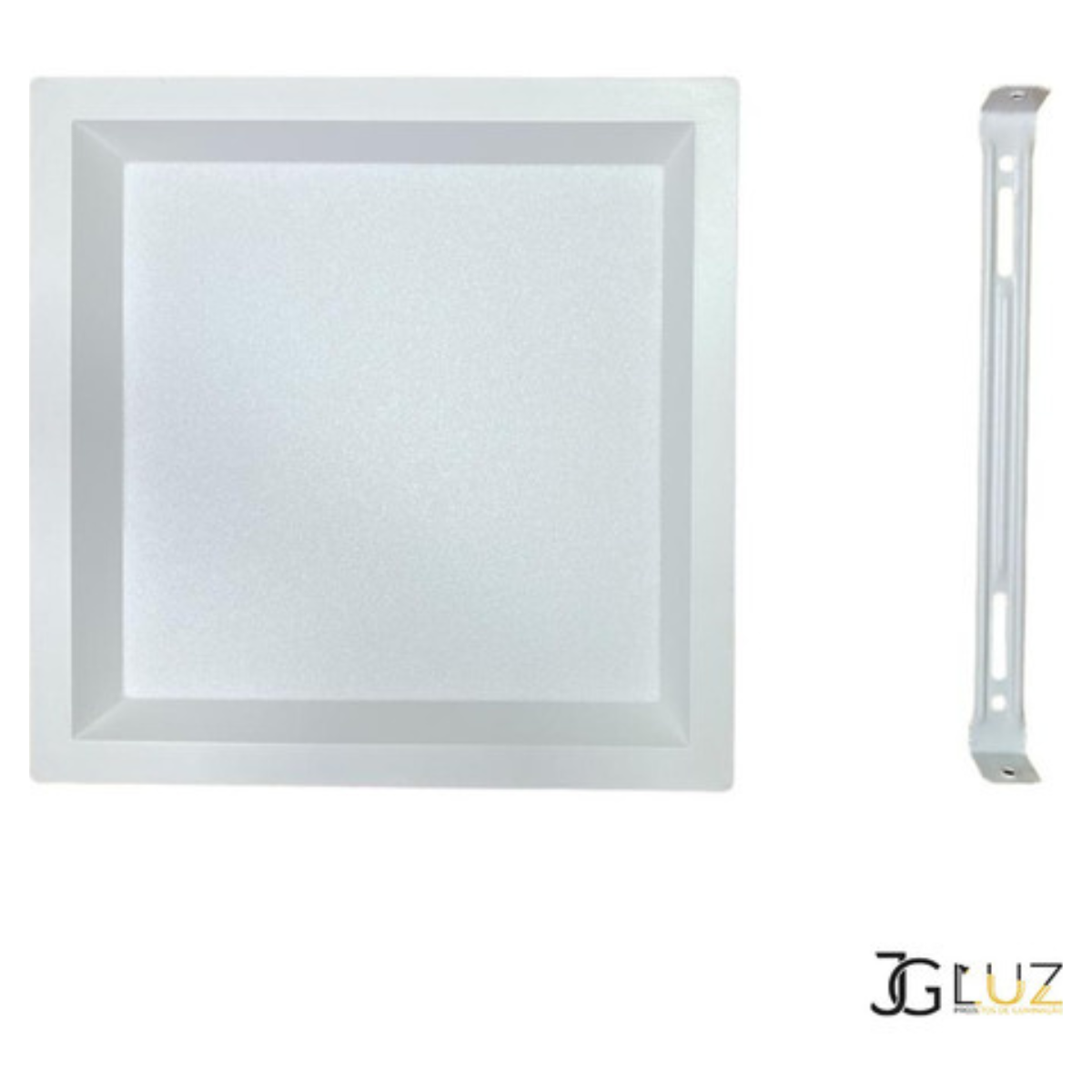 Kit 2 Painel Led Recuado Sobrepor 24w Plafon Quadrado Bivolt - Branco - Branco Neutro 4000k - 110v/2 - 4