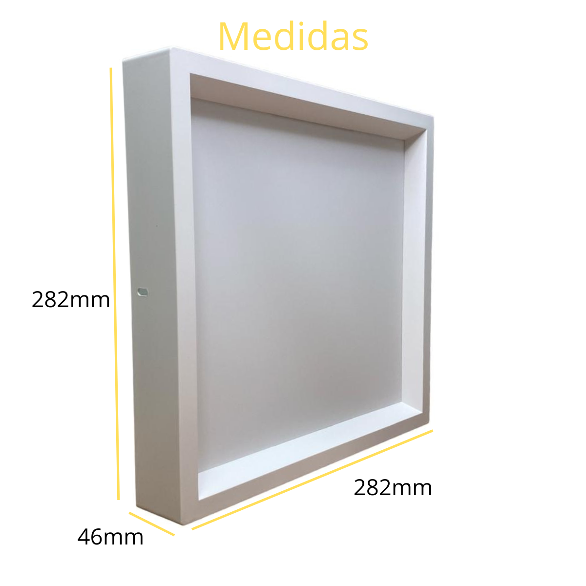 Kit 2 Painel Led Recuado Sobrepor 24w Plafon Quadrado Bivolt - Branco - Branco Neutro 4000k - 110v/2 - 2