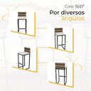 Ver imagem 5 de Kit 3 Banquetas Quadrada Junco Cappuccino para Balcão Ilha Cozinha Área Gourmet Bancada Piscina Bar