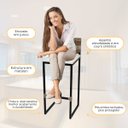 Ver imagem 4 de Kit 3 Banquetas Quadrada Junco Cappuccino para Balcão Ilha Cozinha Área Gourmet Bancada Piscina Bar