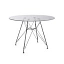 Ver imagem 1 de Mesa Eiffel Redonda 90cm Tampo de Vidro com Base de Ferro Preto
