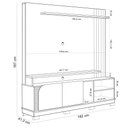 Ver imagem 4 de Estante Painel para TV 75 pol 182cm Mayer C04 Off White Matte Freijó - Lyam Decor