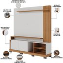 Ver imagem 3 de Estante Painel para TV 75 pol 182cm Mayer C04 Off White Matte Freijó - Lyam Decor