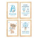 Ver mais imagens de Kit com 4 Quadros Decorativos do Tema Ursinho Baloeiro:Branca