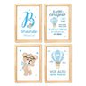 Kit com 4 Quadros Decorativos do Tema Ursinho Baloeiro:Branca - 8