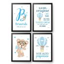 Ver imagem 1 de Kit com 4 Quadros Decorativos do Tema Ursinho Baloeiro:branca