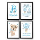 Ver imagem 6 de Kit com 4 Quadros Decorativos do Tema Ursinho Baloeiro:Branca