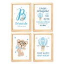 Ver mais imagens de Kit com 4 Quadros Decorativos do Tema Ursinho Baloeiro:branca