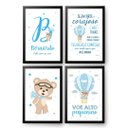Ver imagem 1 de Kit com 4 Quadros Decorativos do Tema Ursinho Baloeiro:Branca