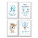 Ver imagem 5 de Kit com 4 Quadros Decorativos do Tema Ursinho Baloeiro:Branca