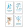 Kit com 4 Quadros Decorativos do Tema Ursinho Baloeiro:Branca - 5