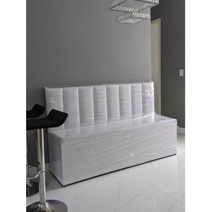 Conjunto Canto Alemão Baú Encosto Ripado Corino 110x45cm:branco
