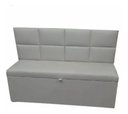 Ver imagem 4 de Conjunto Canto Alemão Baú Encosto Ripado Corino 110x45cm:branco