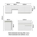 Ver imagem 4 de Armário de Cozinha Completa 240cm Branco Glamy Madesa 08