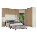 Ver imagem 1 de Quarto Modulado Casal Ambiente 5 New Predileto 5 Peças Areia Jequitibá - Henn