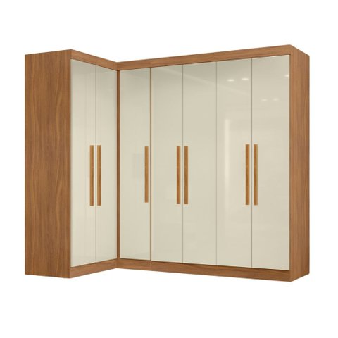Guarda Roupas Modulado de Canto Madrid com 7 Portas Branco Maxel