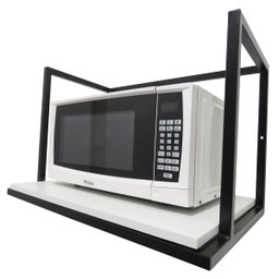 Porta Microondas e Forno Elétrico em Metalon e MDF - Branco - 1 Porta Microondas e Forno Elétrico em Metalon e MDF - Branco - 1