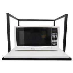 Porta Microondas e Forno Elétrico em Metalon e MDF - Branco - 6 Porta Microondas e Forno Elétrico em Metalon e MDF - Branco - 6