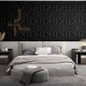 KIT 44 Placas 3D PVC Preto Decoração Revestimento PREMIUM de Parede e Teto (11m²) - STAR - 5