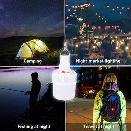 Lâmpada de Emergência Portatil Solar C/ Bateria para Acampamento Pesca - 5