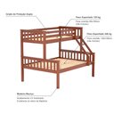 Ver imagem 3 de Beliche Cama Casal Madeira Macica Nogueira Mobilistore CS21-02C