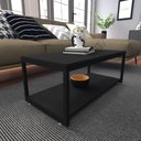 Ver imagem 1 de Mesa de Centro Sala Industrial Preta Quadrada Retangular Mesinha de Centro Sala Madeira