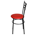 Ver imagem 5 de Jogo 4 Cadeiras Para Cozinha Epoxi Craqueada Assento Estofado - Vermelho