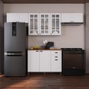 Ver imagem 1 de Cozinha Compacta Modulada Nara 10 Portas 2 Gavetas MDF 280cm Branco Fidelita Móveis