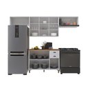 Ver imagem 3 de Cozinha Compacta Modulada Nara 10 Portas 2 Gavetas MDF 280cm Branco Fidelita Móveis