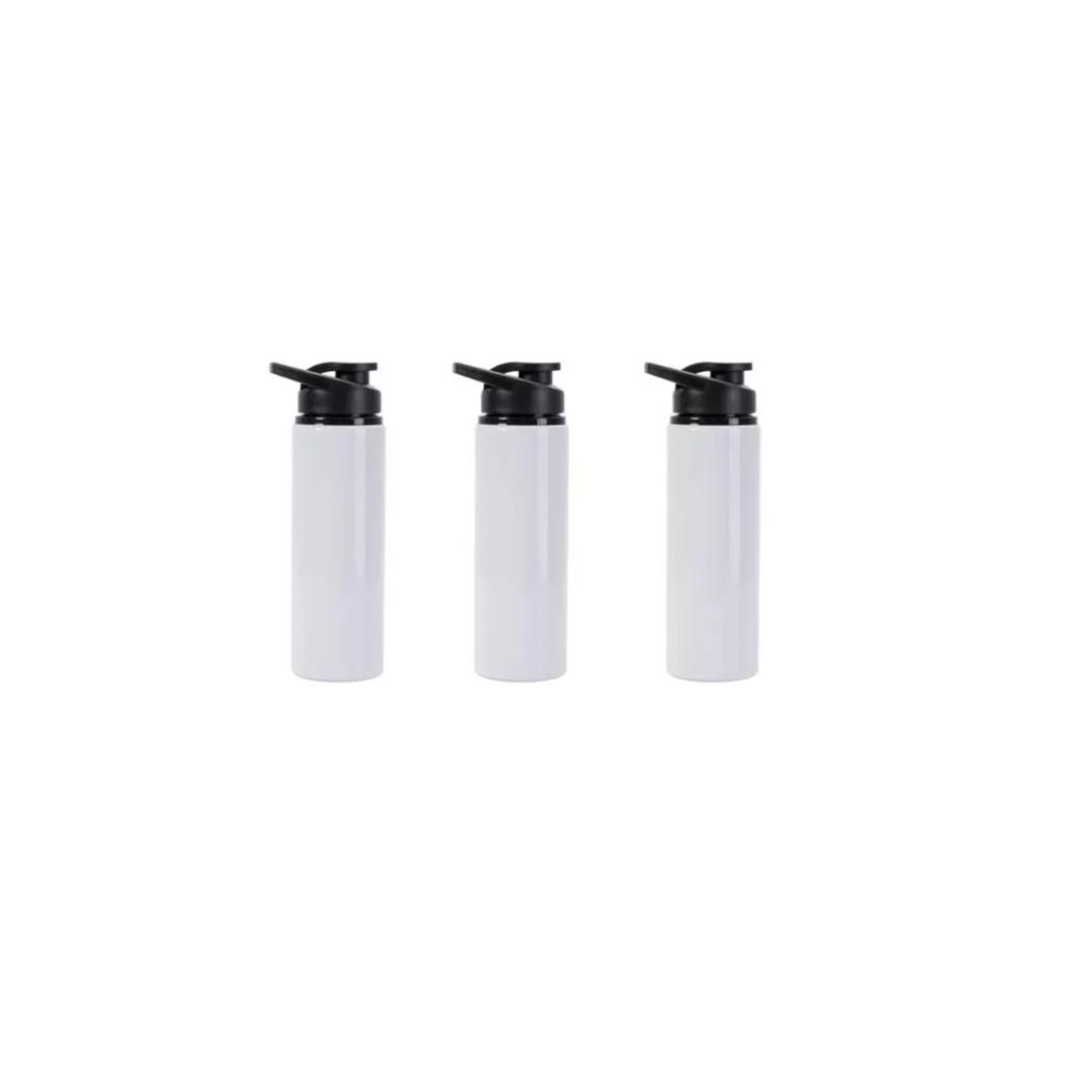 3 Squeezes de Aluminio Branco 750 Ml P/sublimação