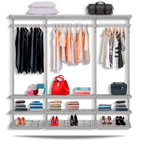 Guarda Roupa Closet Aramado sem Portas CLR285 - 2,20m - Branco