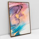 Ver imagem 1 de Quadro Decorativo em Canvas Abstrato Aquarela Moderno TaColado Moldura Flutuante 4,5cm Freijó 120 x