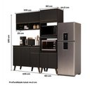 Ver imagem 4 de Cozinha Compacta Atlanta Tune 1 Gaveta 165cm Preto Touch Móveis Carraro