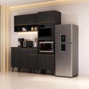 Ver imagem 1 de Cozinha Compacta Atlanta Tune 1 Gaveta 165cm Preto Touch Móveis Carraro