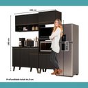 Ver imagem 5 de Cozinha Compacta Atlanta Tune 1 Gaveta 165cm Preto Touch Móveis Carraro