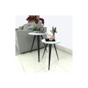 Ver imagem 1 de Conjunto 2 Mesinhas Lateral Canto Sala Quarto Redonda P.b Fs