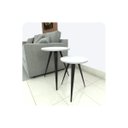 Ver imagem 2 de Conjunto 2 Mesinhas Lateral Canto Sala Quarto Redonda P.b Fs