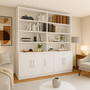 Ver imagem 1 de Estante Multiuso de Livros 5 Portas 8 Prateleiras 100% MDF 210CMX191CM Branco