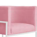 Ver imagem 5 de Kit 02 Poltronas Luana Para Sala Base Branca Suede Cores - S.A Móveis DS Móveis Poltrona Luana Rosa