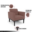 Ver imagem 3 de Kit 2 Poltronas Decorativas Isabella Pés Fixo em Madeira Preto Veludo Rose G19 - Gran Belo