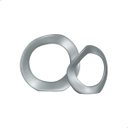 Ver imagem 1 de Dupla Escultura Decorativa de Cerâmica Anel Cinza Fosco