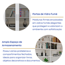 Ver imagem 5 de Estante de Livros 9 Portas e Portas Superiores Vidro Fumê Branco