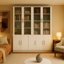 Ver imagem 1 de Estante de Livros 9 Portas e Portas Superiores Vidro Fumê