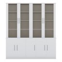 Ver imagem 2 de Estante de Livros 9 Portas e Portas Superiores Vidro Fumê Branco
