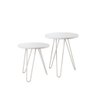 Mesa De Canto Duo Lisboa Ferro Branco Tampo Branco Cor: Branco - 4