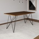 Ver imagem 1 de Mesa de Jantar Trama Plus Base Preto com Tampo Amêndoa 150 x 90 - Asturias - Cor: Marrom