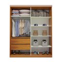 Ver imagem 2 de Guarda Roupa Solteiro Vegas 2 Portas de Correr 2 Gavetas MDF Naturale-Off Bom Pastor Móveis 138cm