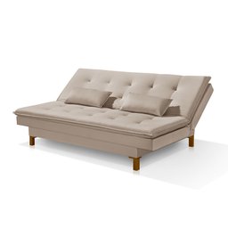 Sofá Cama Barcelona Tecido Veludo com Pés de Madeira - 3
