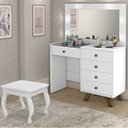 Ver imagem 2 de Kit Penteadeira Com Banqueta Em MDF 00809101X022034 Branco LPA