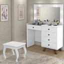 Ver imagem 7 de Kit Penteadeira Com Banqueta Em MDF 00809101X022034 Branco LPA